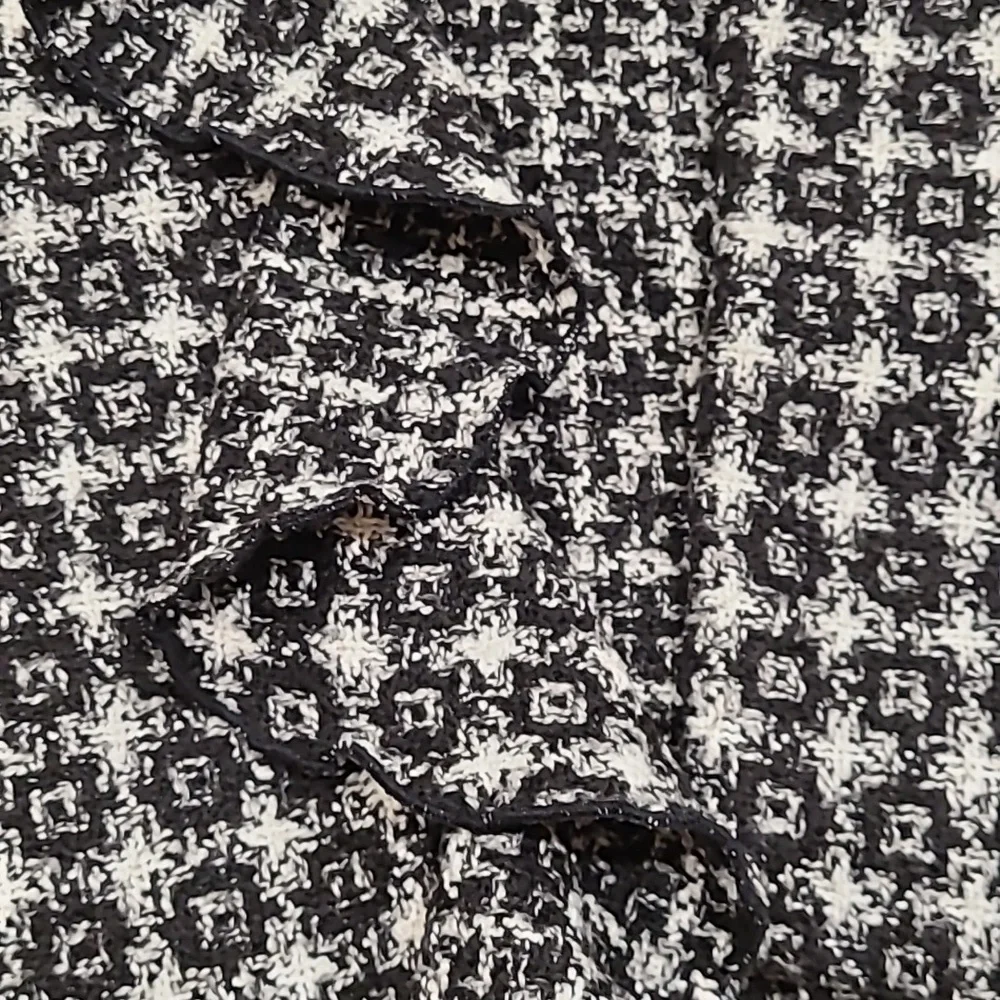 Iris And Ivy Black White Cascading Ruffle Edge Jacket Fancy Formal Pretty